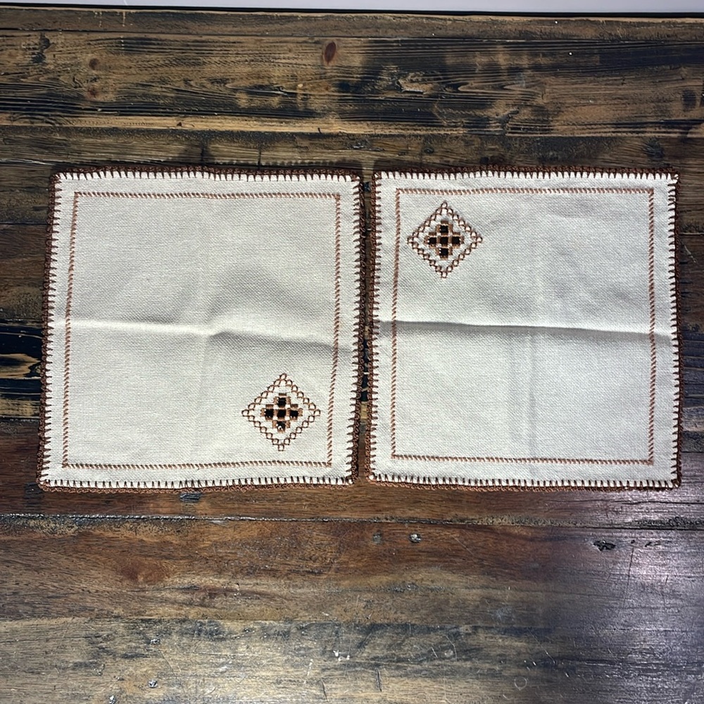 Beautiful Hardanger embroidery handmade reusable casual napkins. 10” x 9.5”